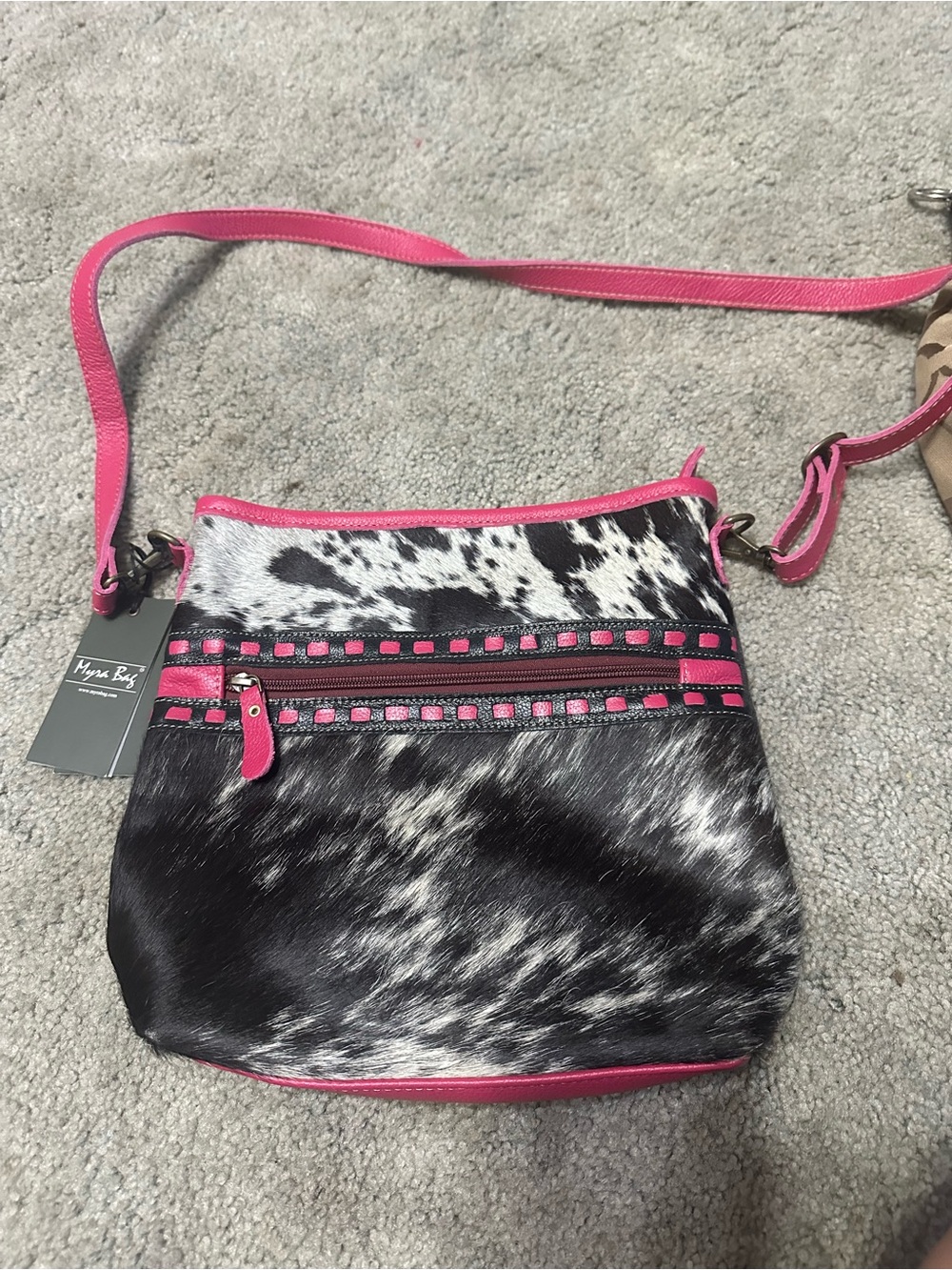 Myra Bag Black & Hot Pink Crossbody Bag